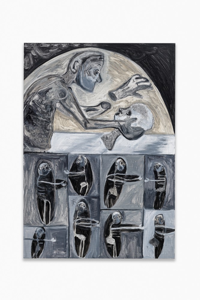 greyscale painting by Tobias Pils