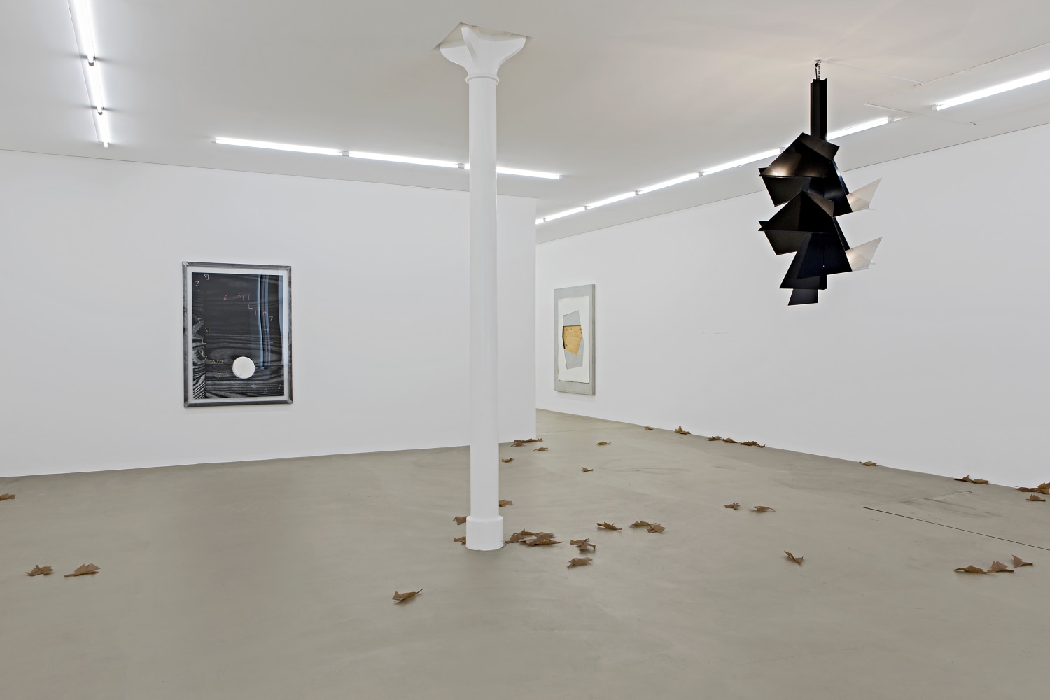Installation view of sculptures by Martin Boyce