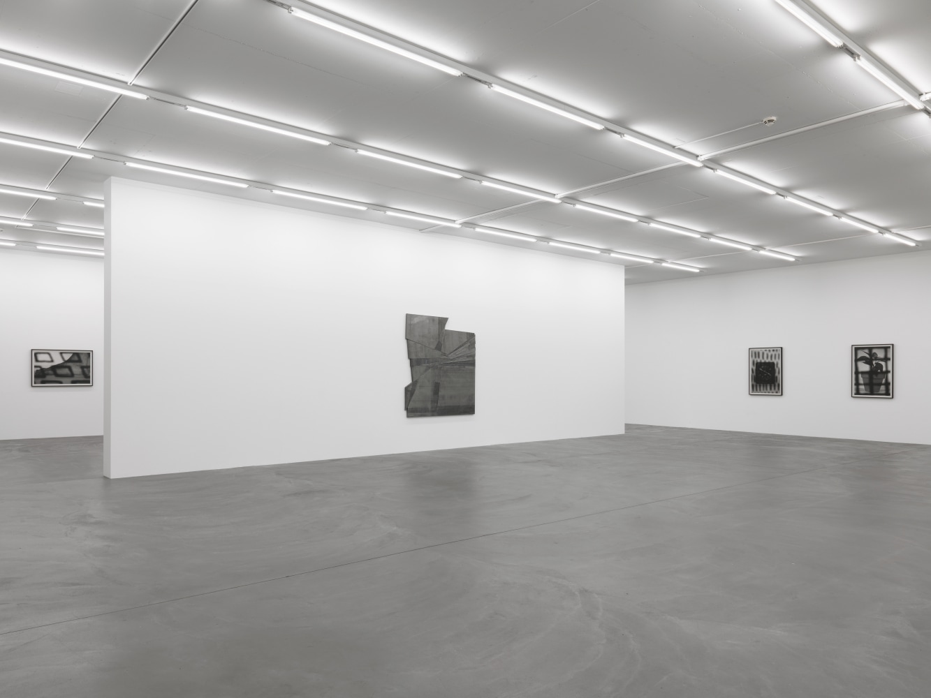 Installation view of Wyatt Kahn wall reliefs and photographs
