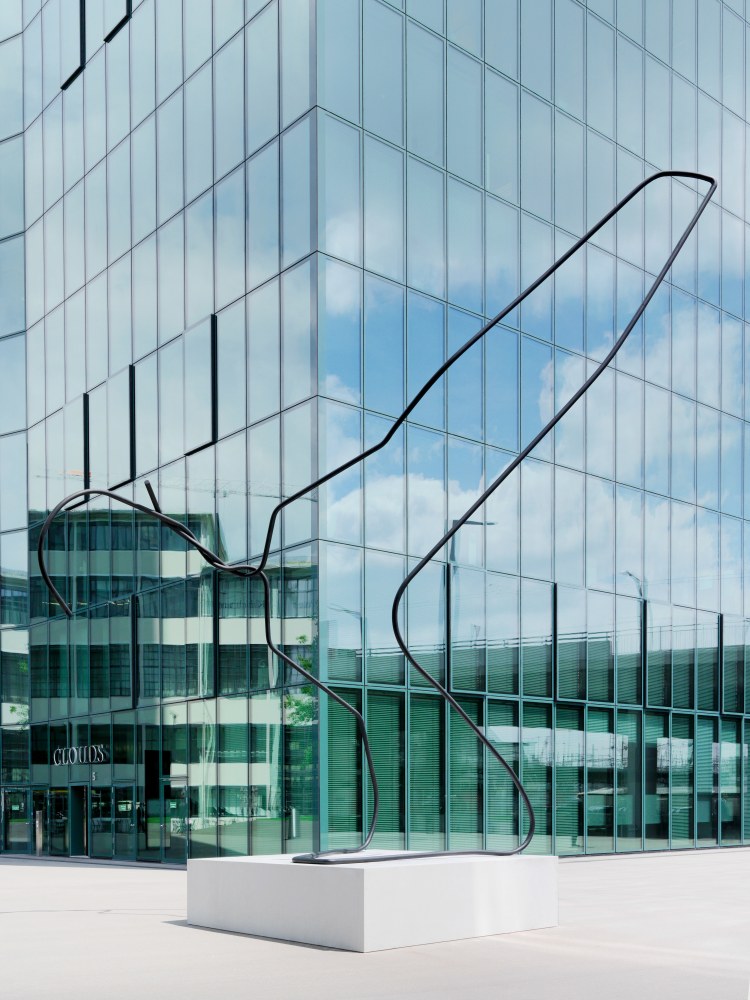 Installation view of sculpture by Mark Handforth