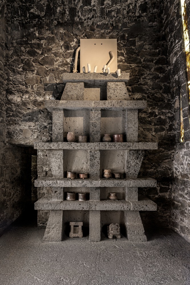 Installation view, Wyatt Kahn, Fantasmas, Museo Anahuacalli, Mexico City, 2024