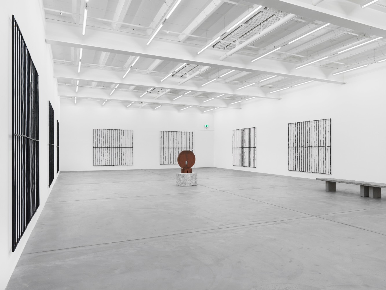 Installation view of Valentin Carron sculpture exhibition