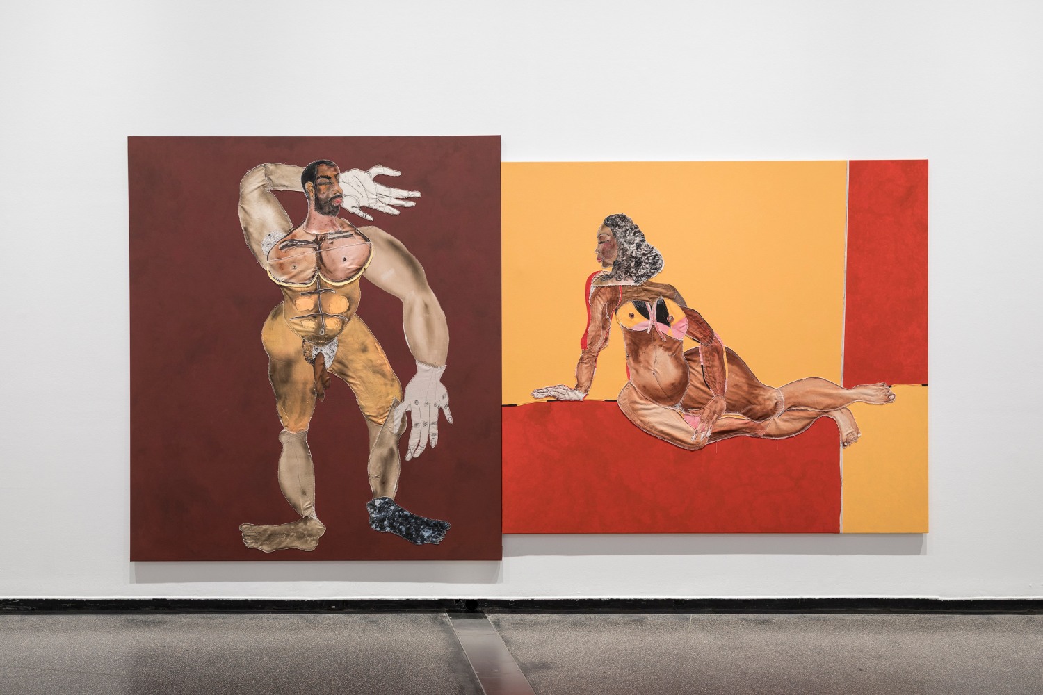 Installation view, Tschabalala Self, Skin Tight, Australian Centre for Contemporary Art, Melbourne, 2025