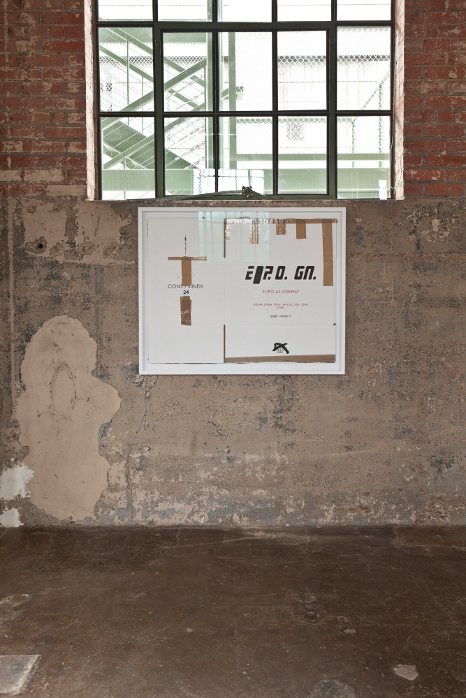 Installation view of sculptures by Matias Faldbakken