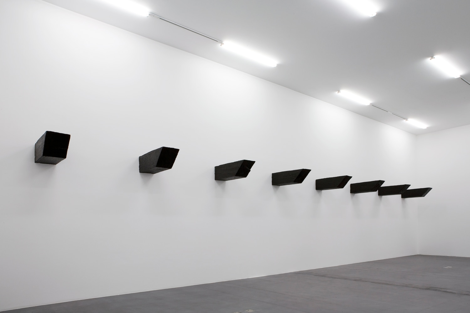 Installation view of sculptures by Valentin Carron