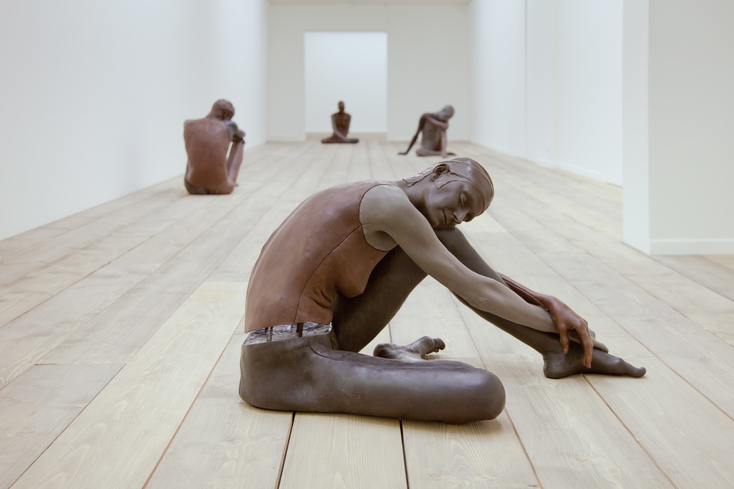 Installation view of sculptures by Ugo Rondinone