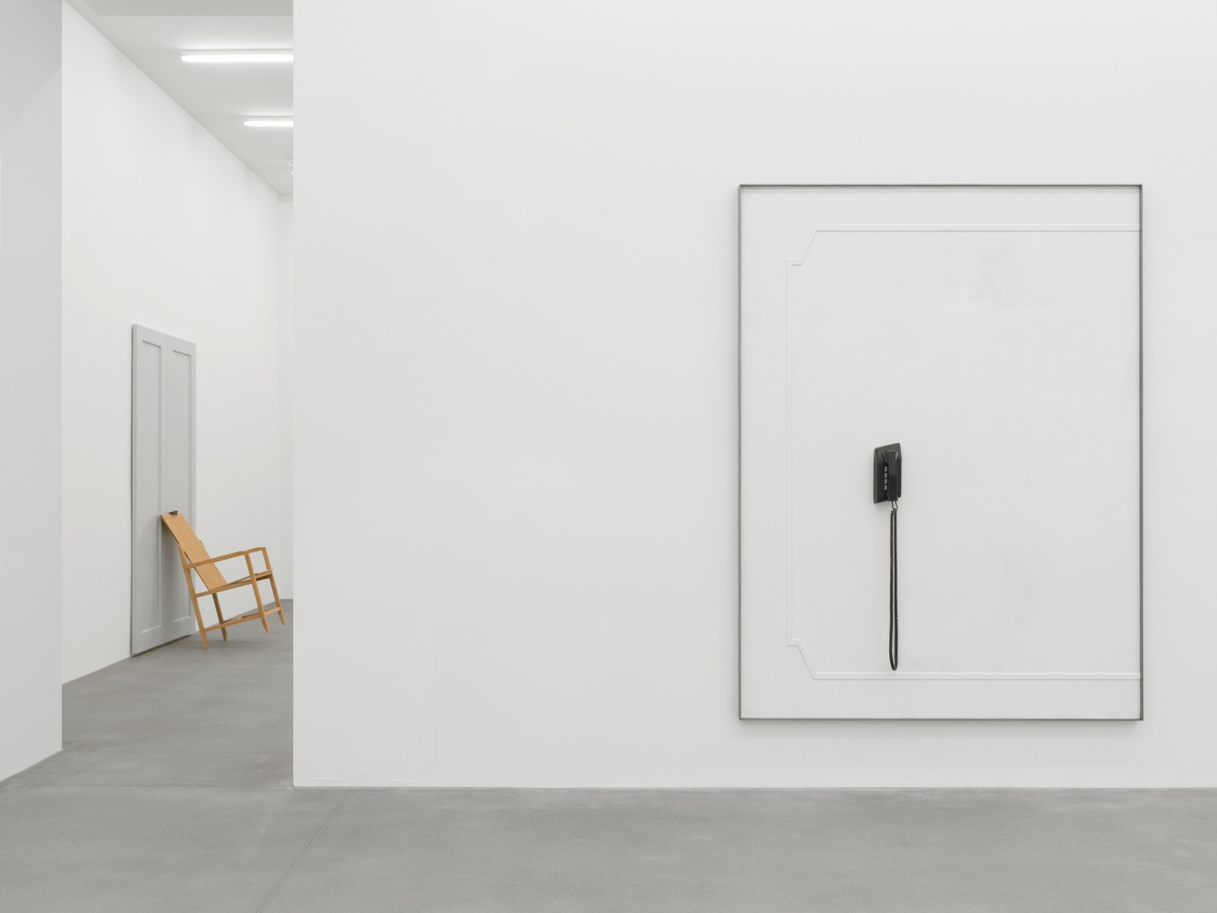Installation view of Martin Boyce sculpture and drawing exhibition