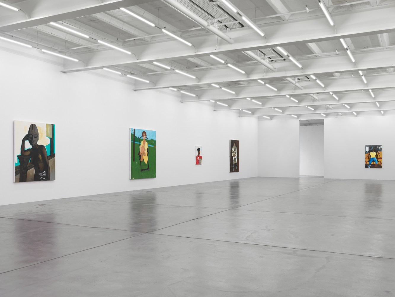 Installation view of paintings by Henry Taylor