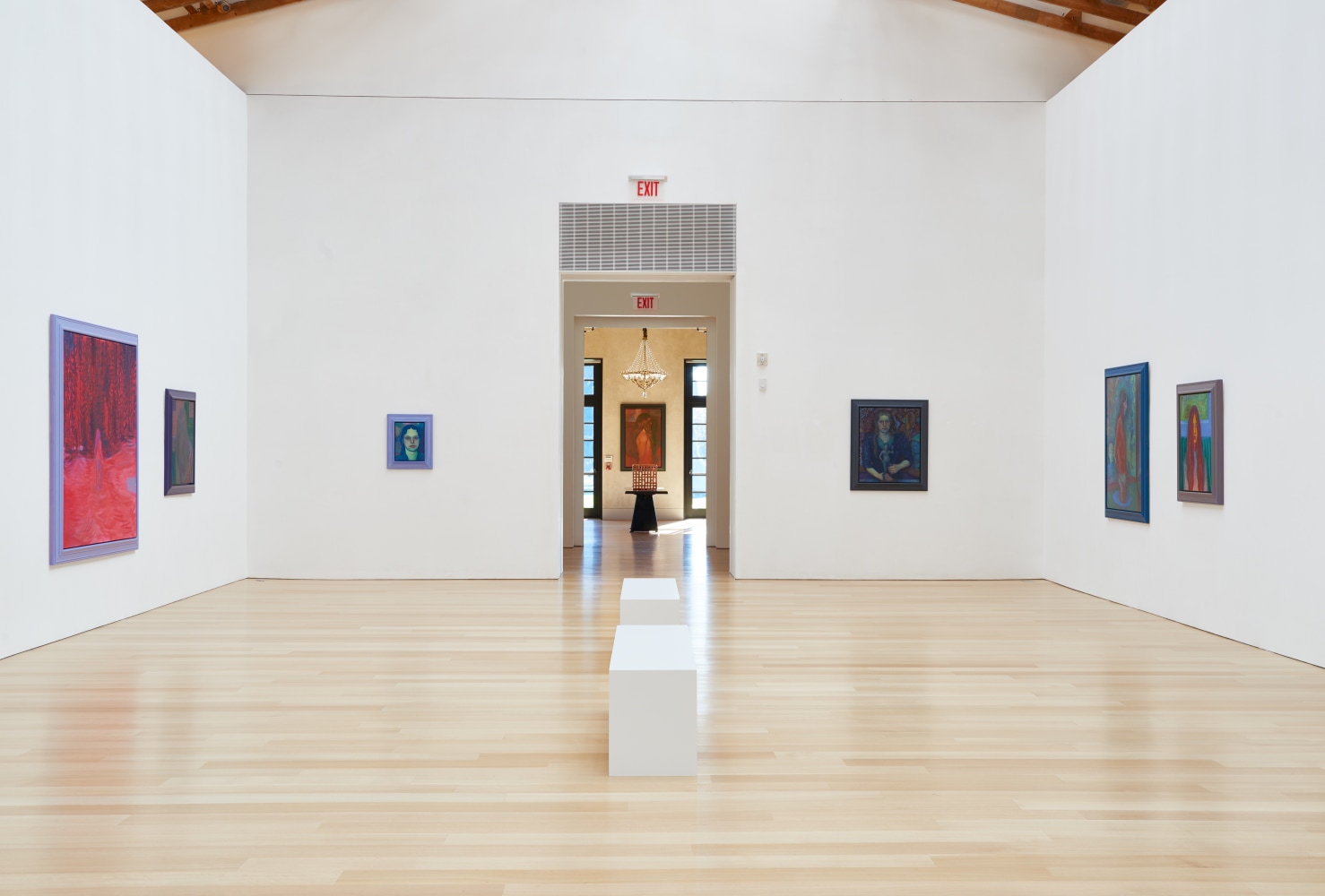 Installation view of paintings by Steven Shearer