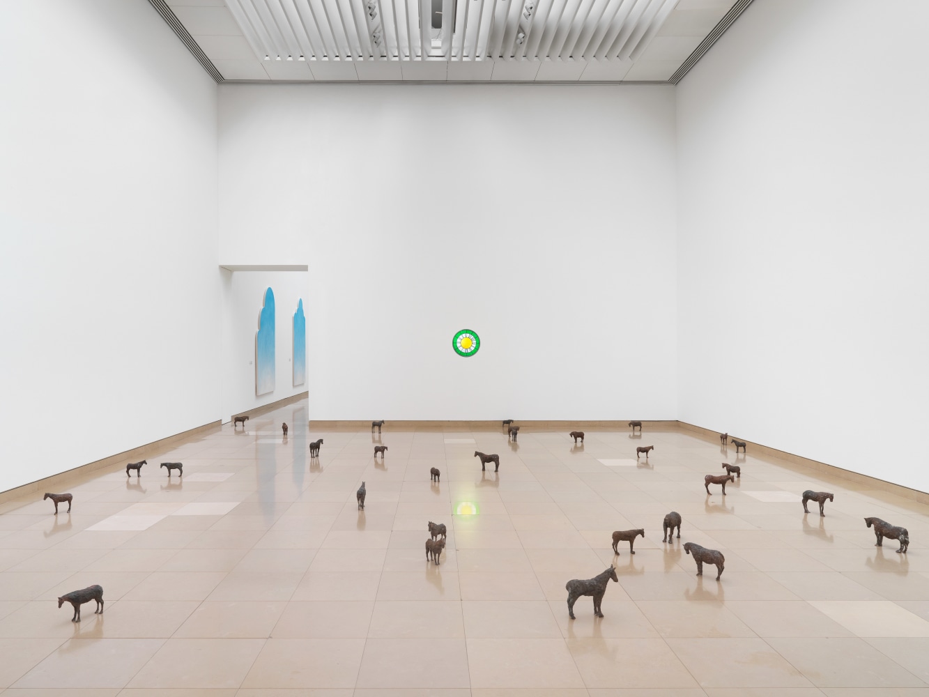 Installation view of sculptures by Ugo Rondinone