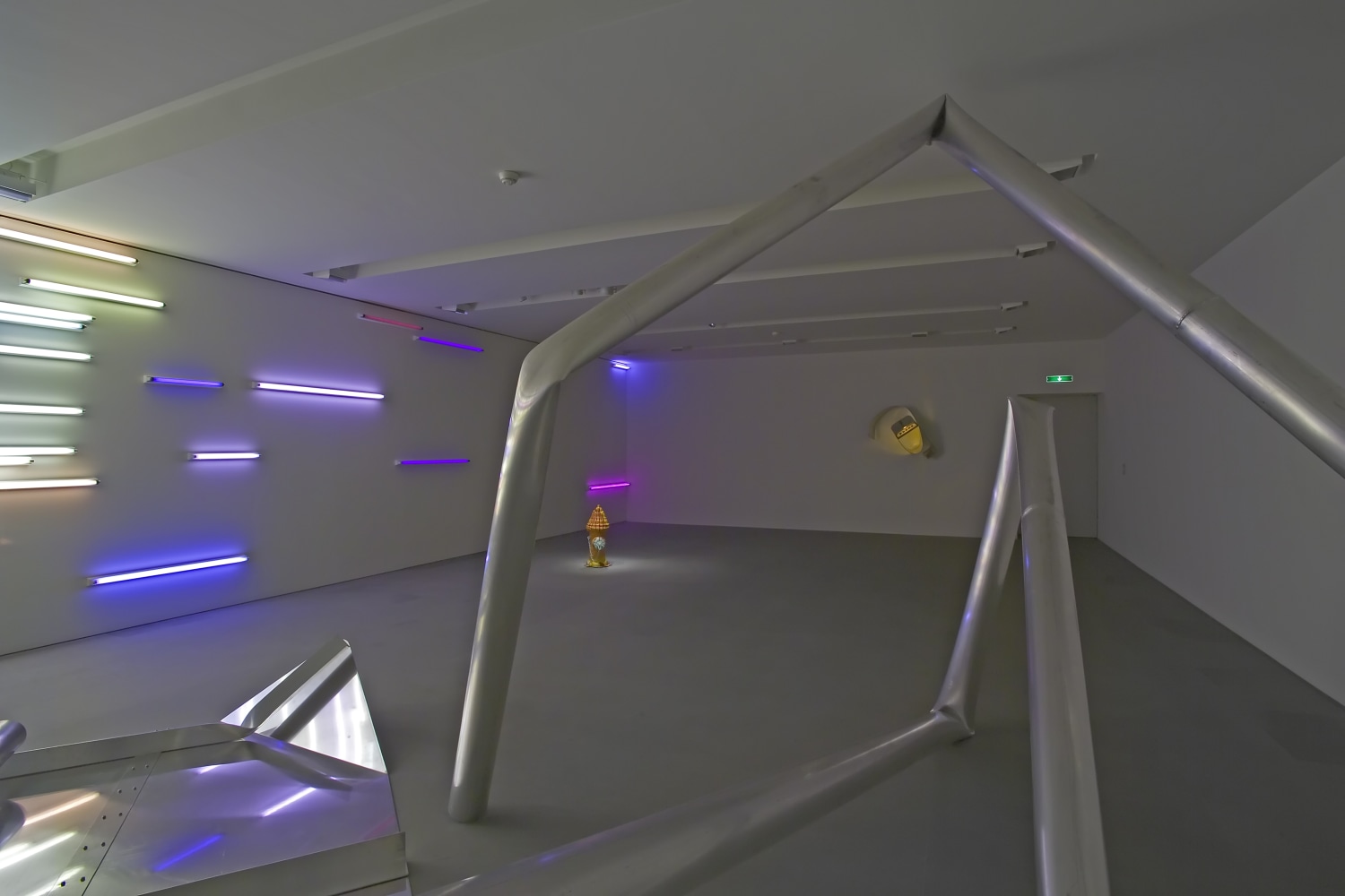 Installation view of sculptures by Mark Handforth