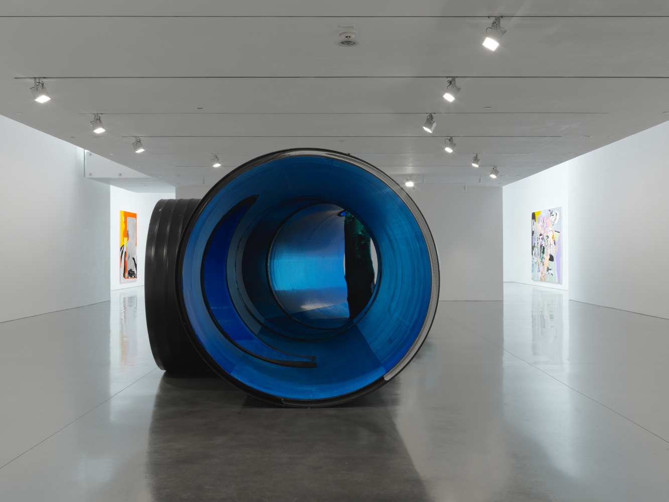 Installation view of sculpture by Oscar Tuazon