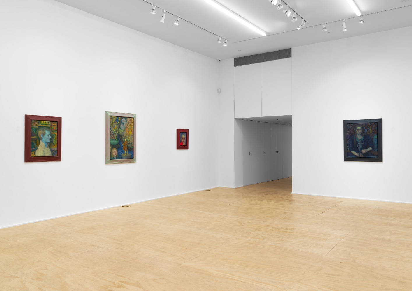 Installation view of Steven Shearer paintings and drawings exhibition