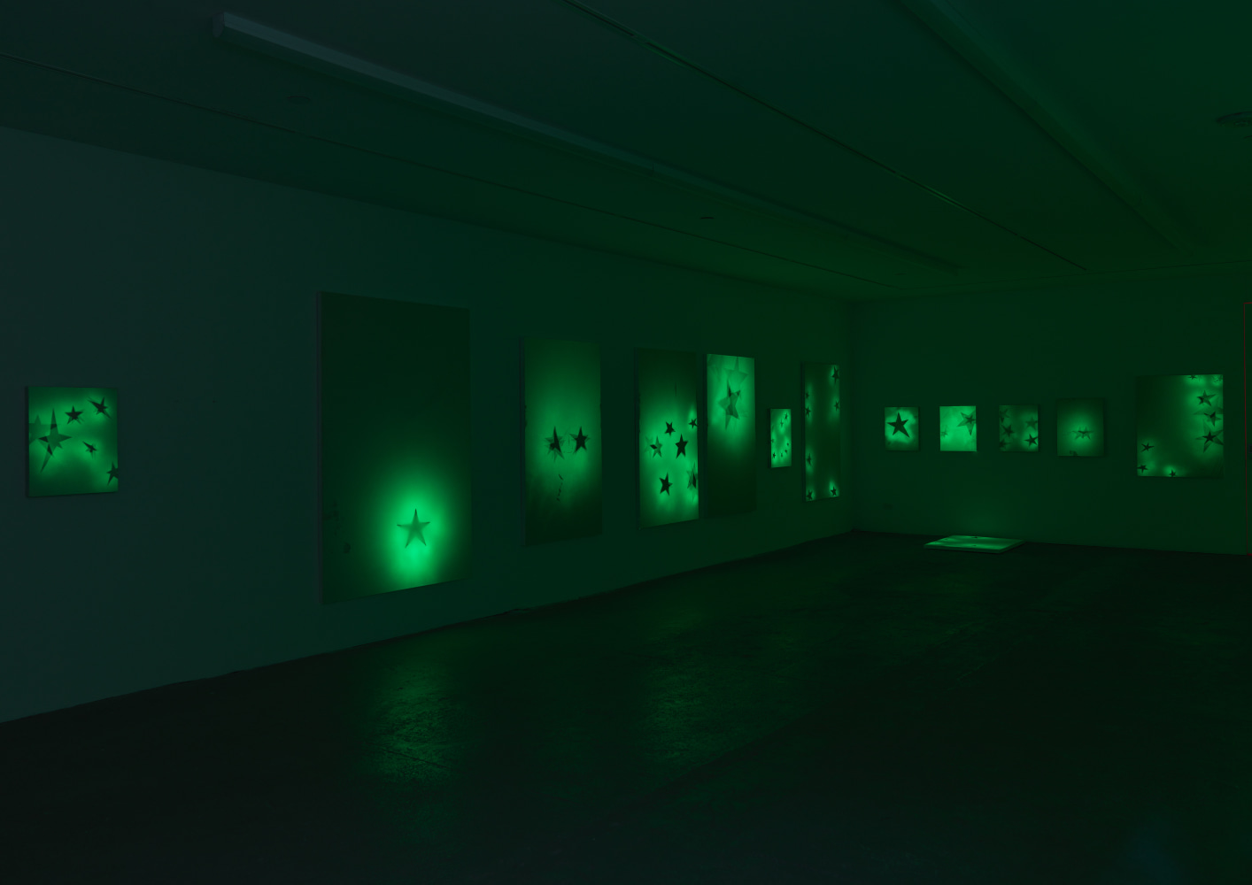 Installation view of paintings by Koo Jeong A