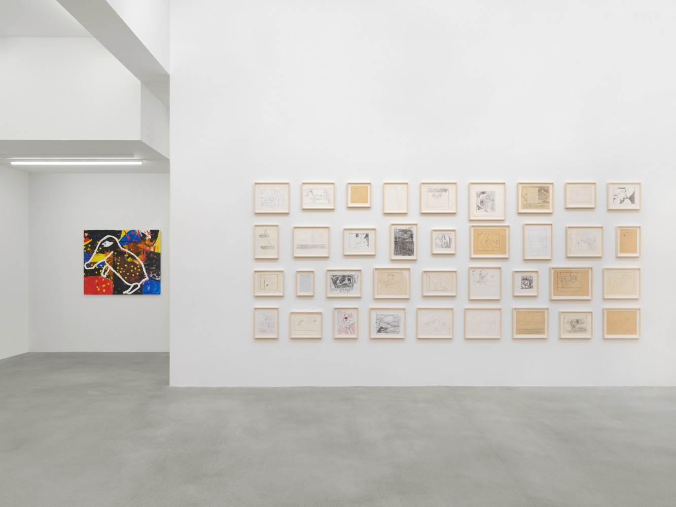Installation view of Joe Bradley painting and drawing exhibition