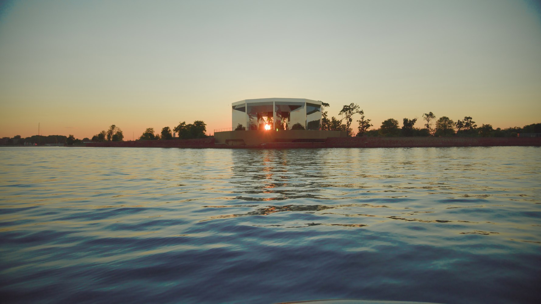 Installation view of living art installation by Doug Aitken