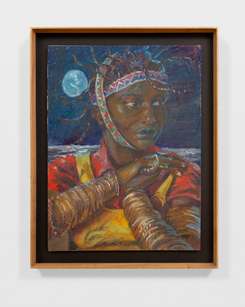 &amp;quot;&amp;hellip; Nomalizo at Intonjane&amp;quot;
2021
Oil stick and pastel on canvas board
Sheet 61 x 45.5 cm / 24 x 18 in
Frame 70 x 55 cm / 27 5/8 x 21 3/4 in
RUGA 50118