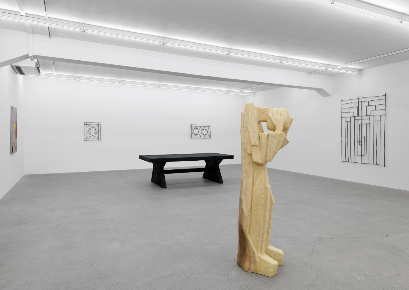 Installation view of Valentin Carron sculpture exhibition