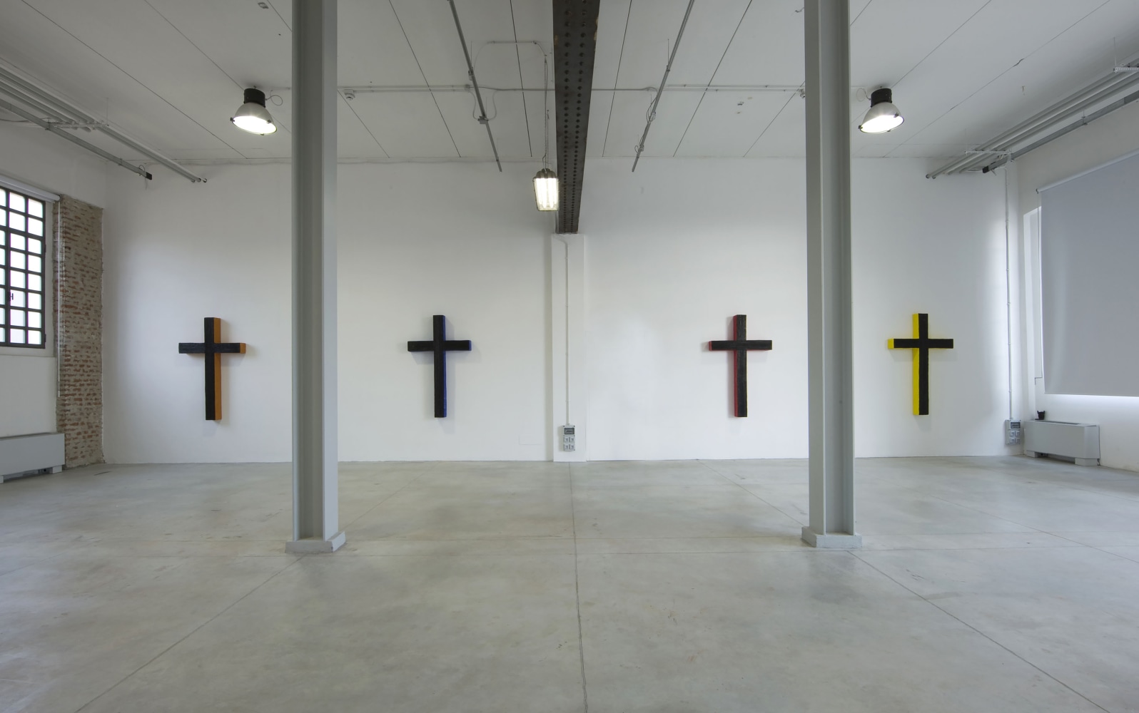 Installation view of sculptures by Valentin Carron