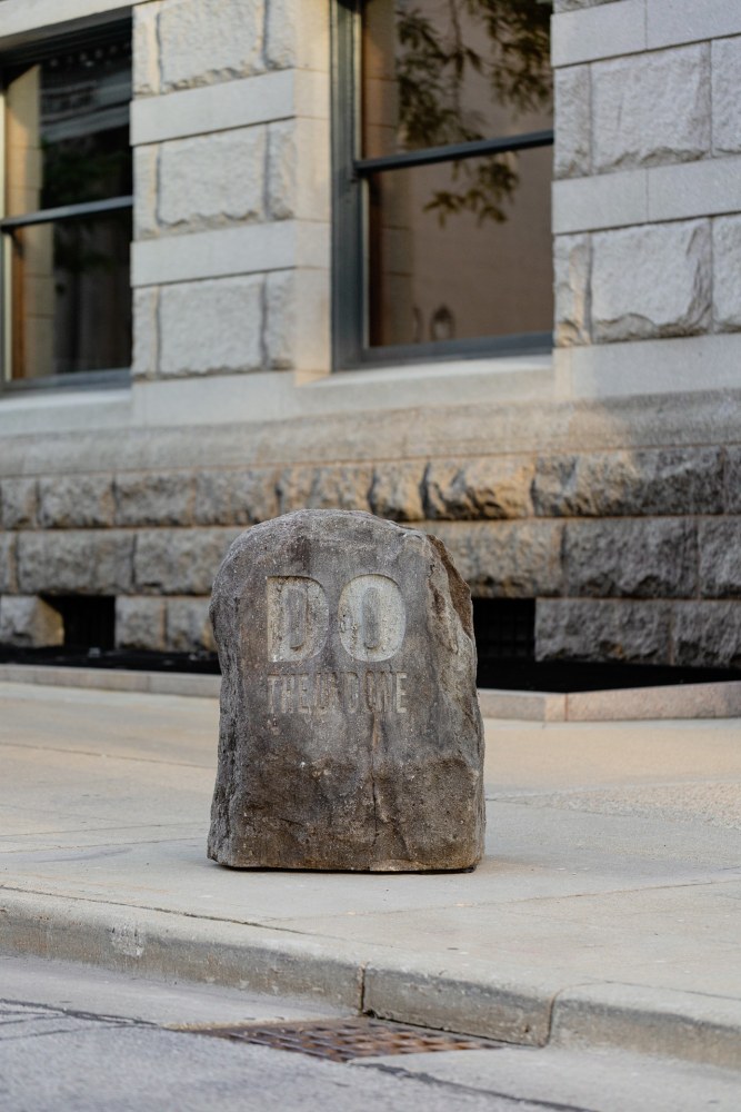 Installation view, John Giorno, Nature Doesn&amp;#39;t Know About Us, Sculpture Milwaukee, curated by Ugo Rondinone, Milwaukee, 2023