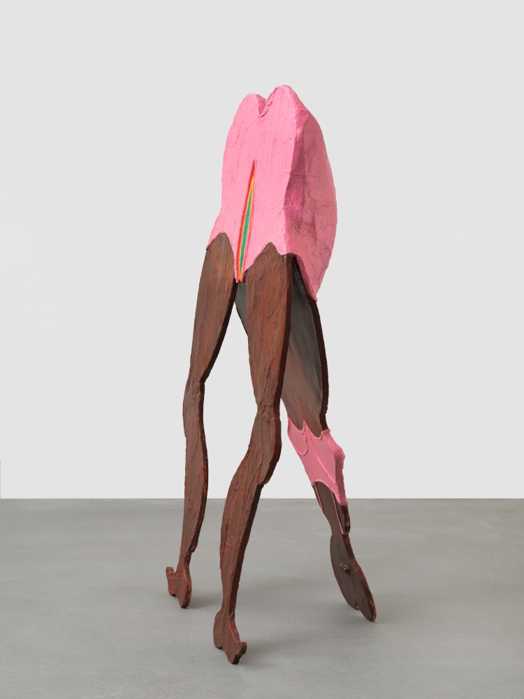 Sculpture by Tschabalala Self, Rainbow Bronze Deep Tone 2020 Painted bronze with optional carpet 175 x 122 x 59 cm / 68 7/8 x 48 x 23 1/4 in