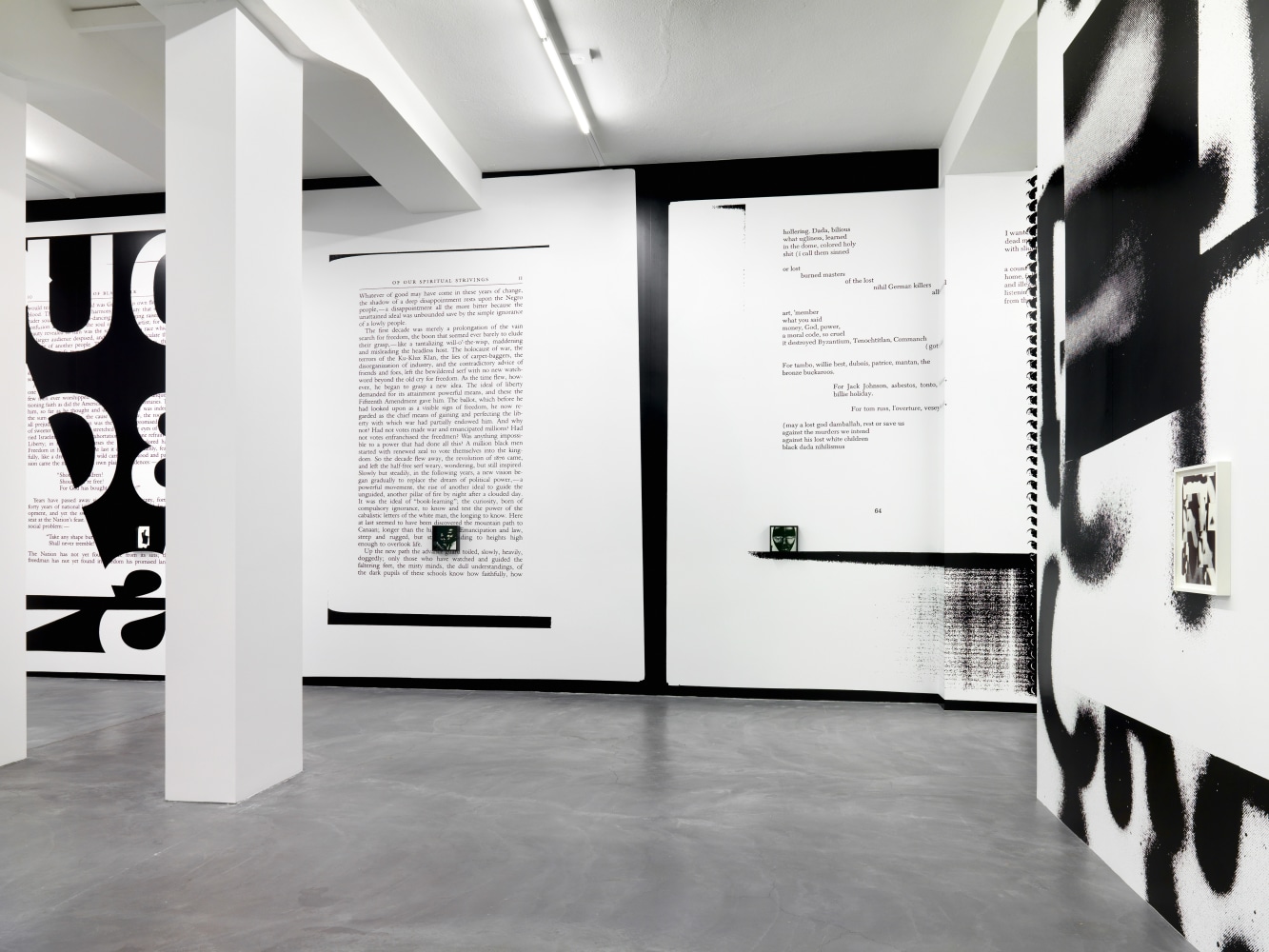 Installation view of Adam Pendleton wall-based works