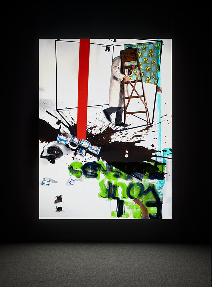 Installation view of video work by Alex Hubbard