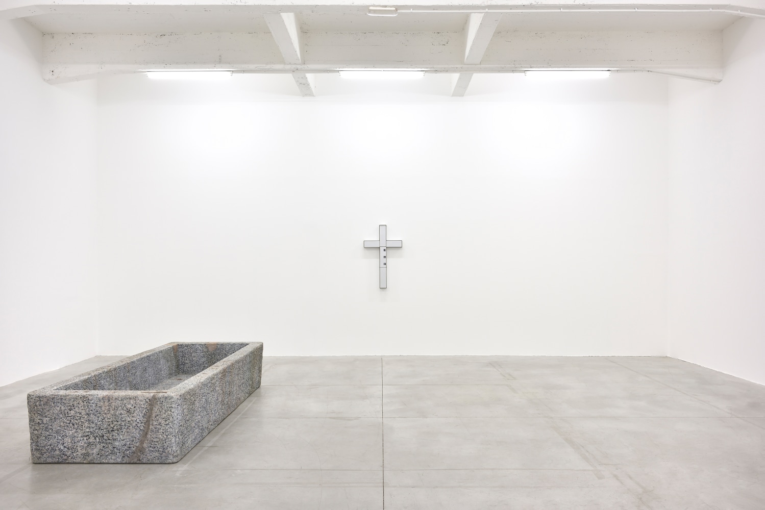 Installation view of sculptures by Valentin Carron