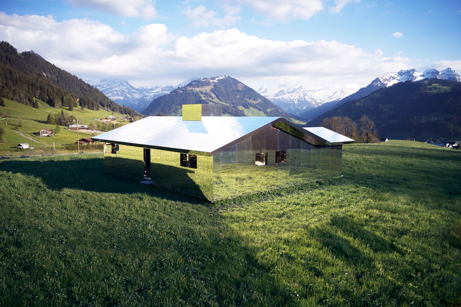 Installation view of living art installation by Doug Aitken