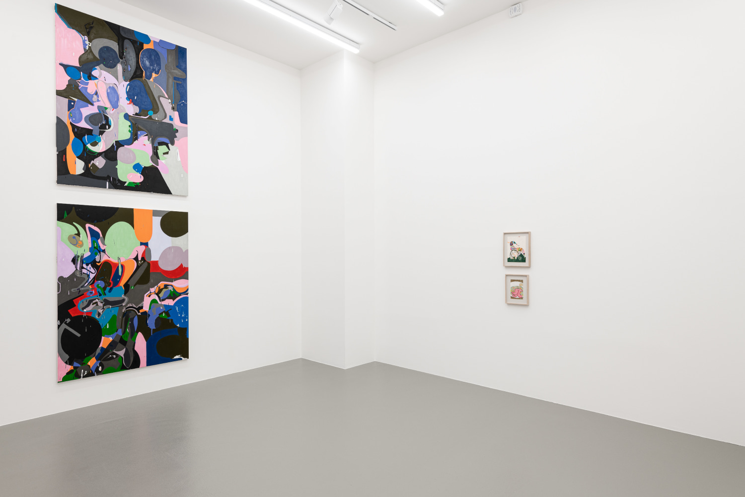 installation view of paintings and drawings by Michael Williams