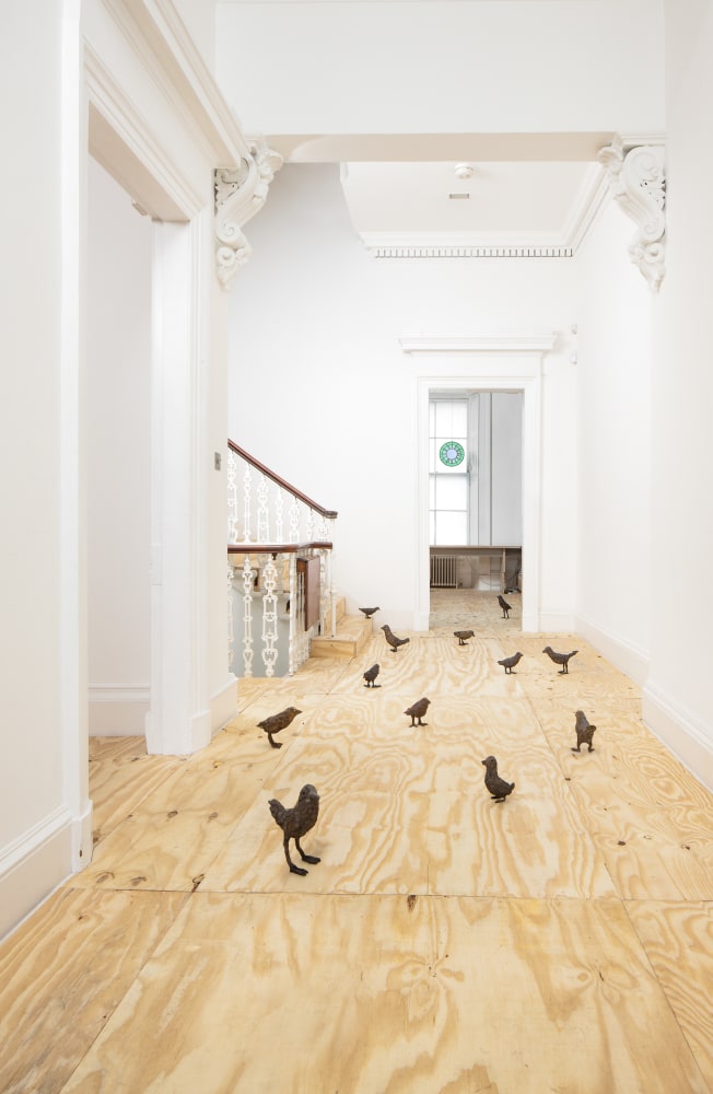 Installation view of sculptures by Ugo Rondinone