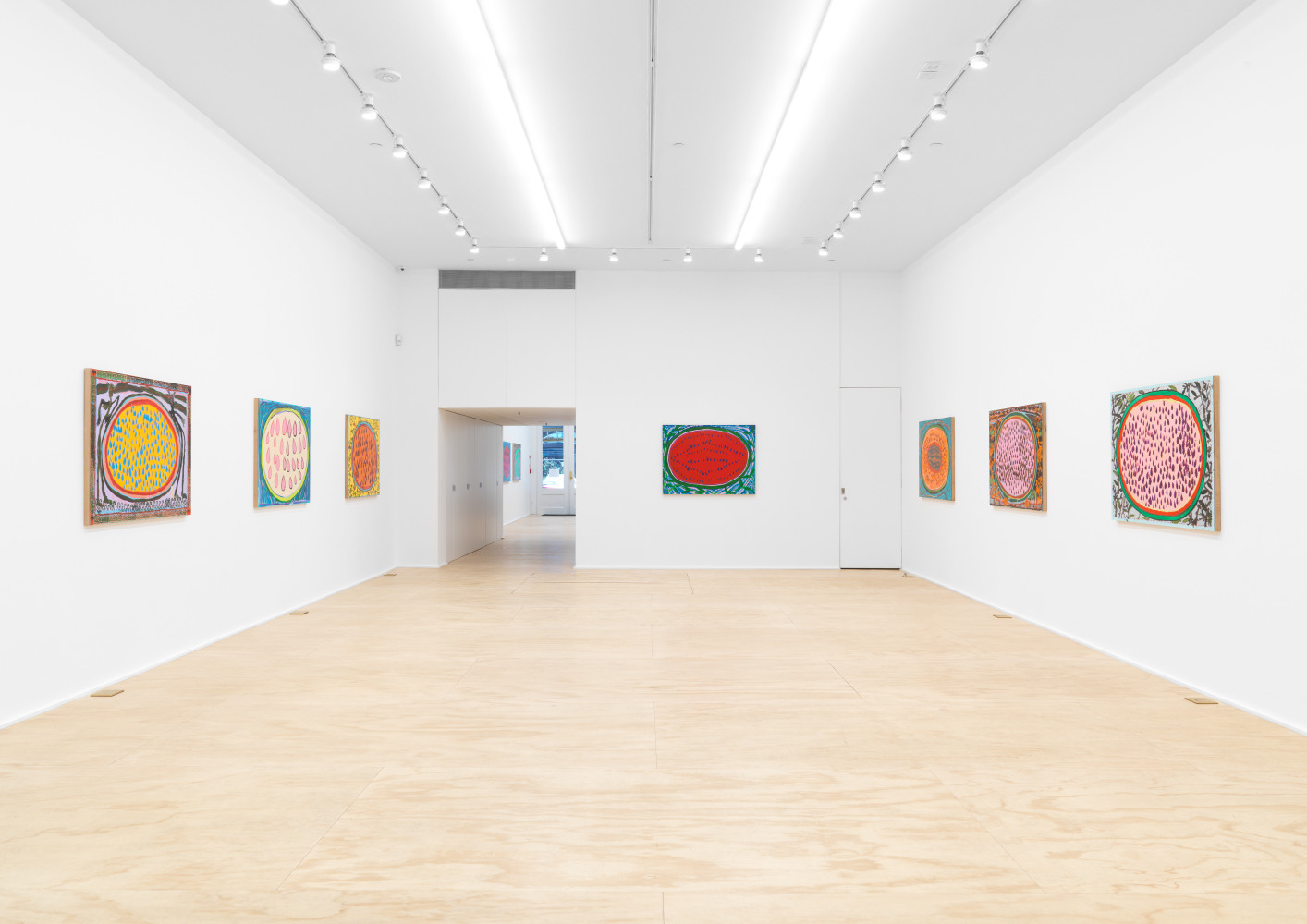 Installation view of Josh Smith paintings exhibition