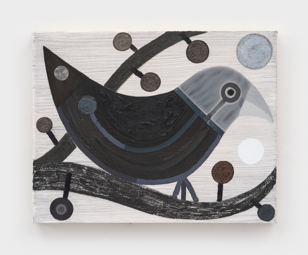 Bird On A Branch.

2023

Oil and Flashe on canvas

35.5 x 45.5 cm / 14 x 18 in

&amp;copy; Austin Eddy