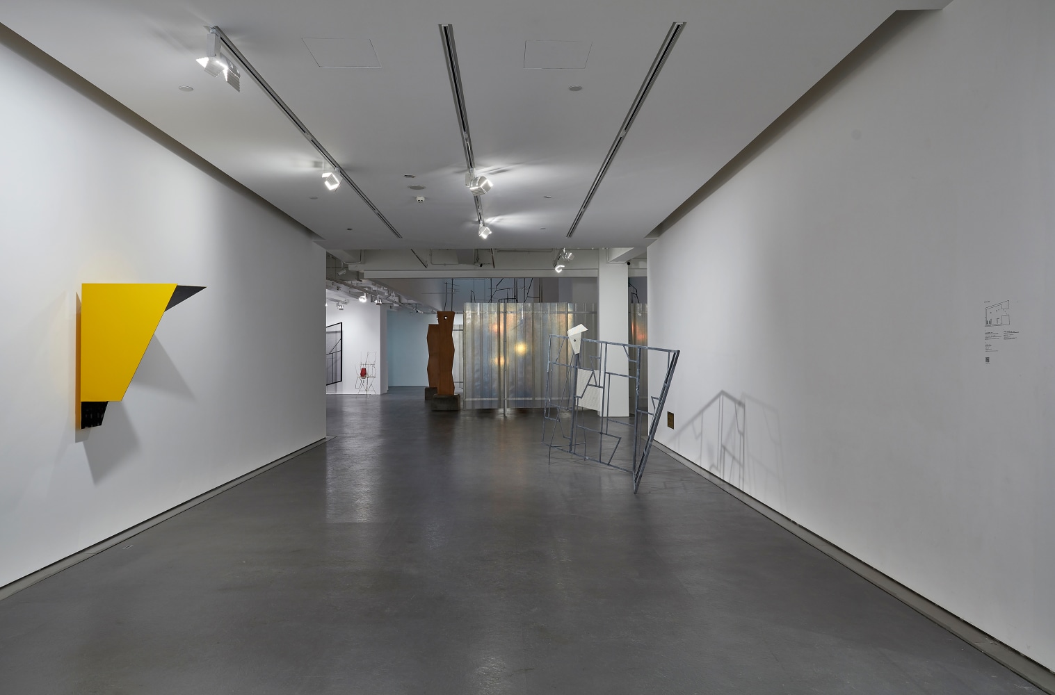 Installation view of sculptures by Martin Boyce