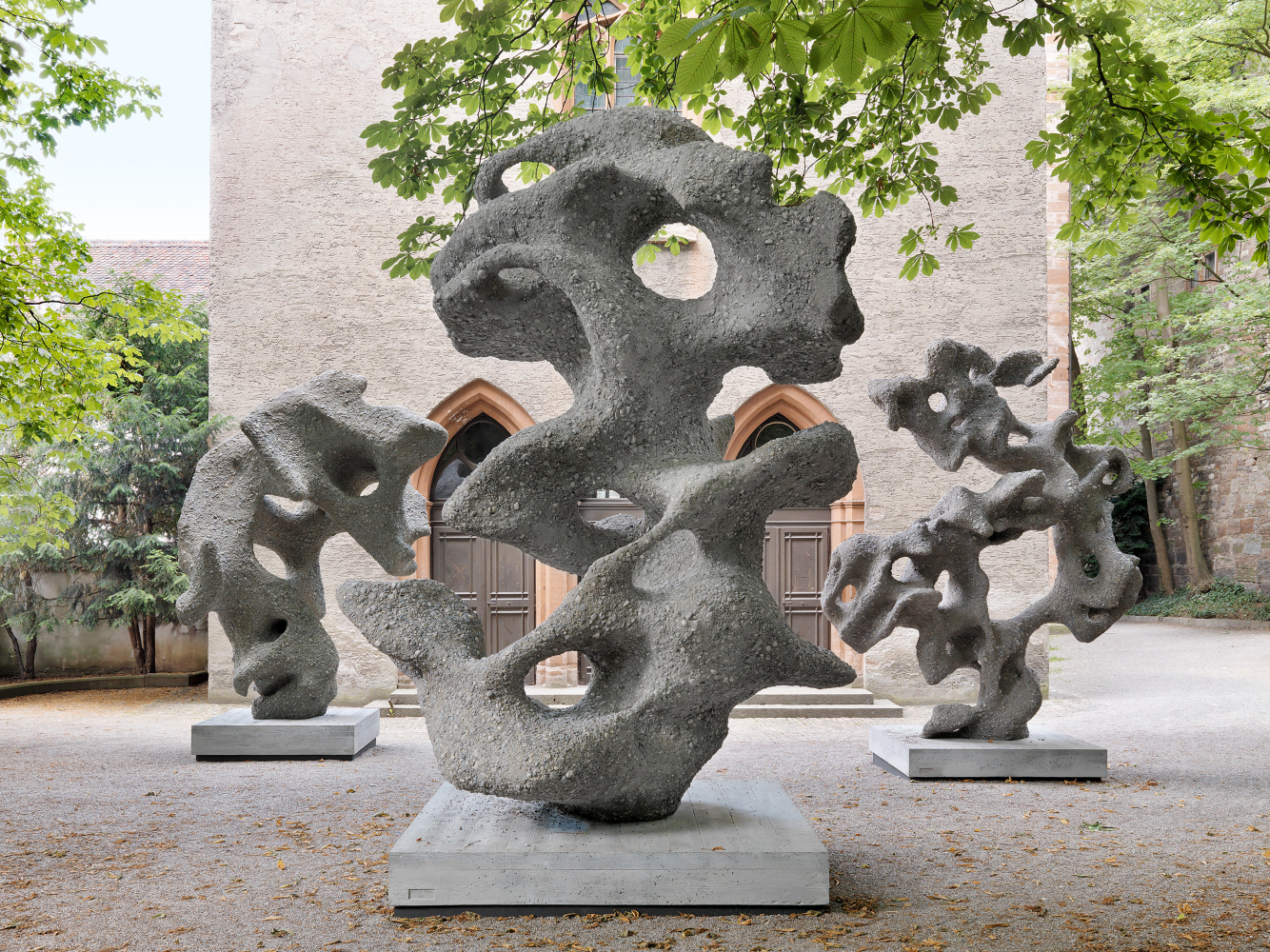 Installation view of sculptures by Ugo Rondinone