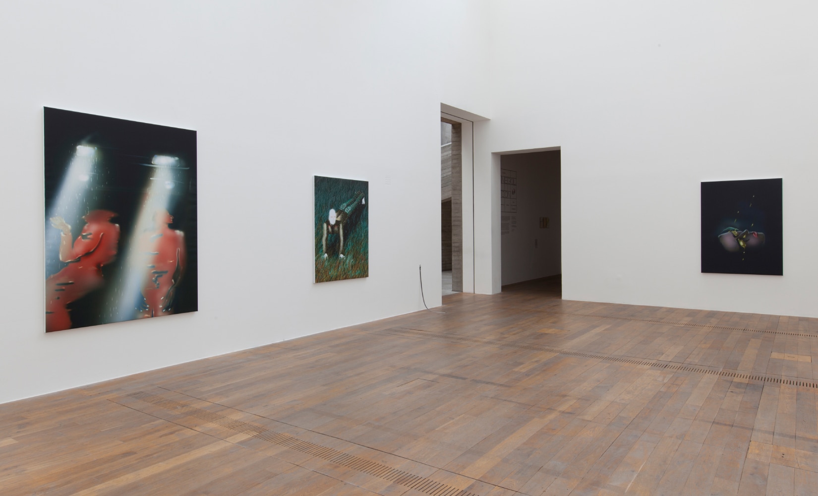 Installation view of paintings by Louisa Gagliardi