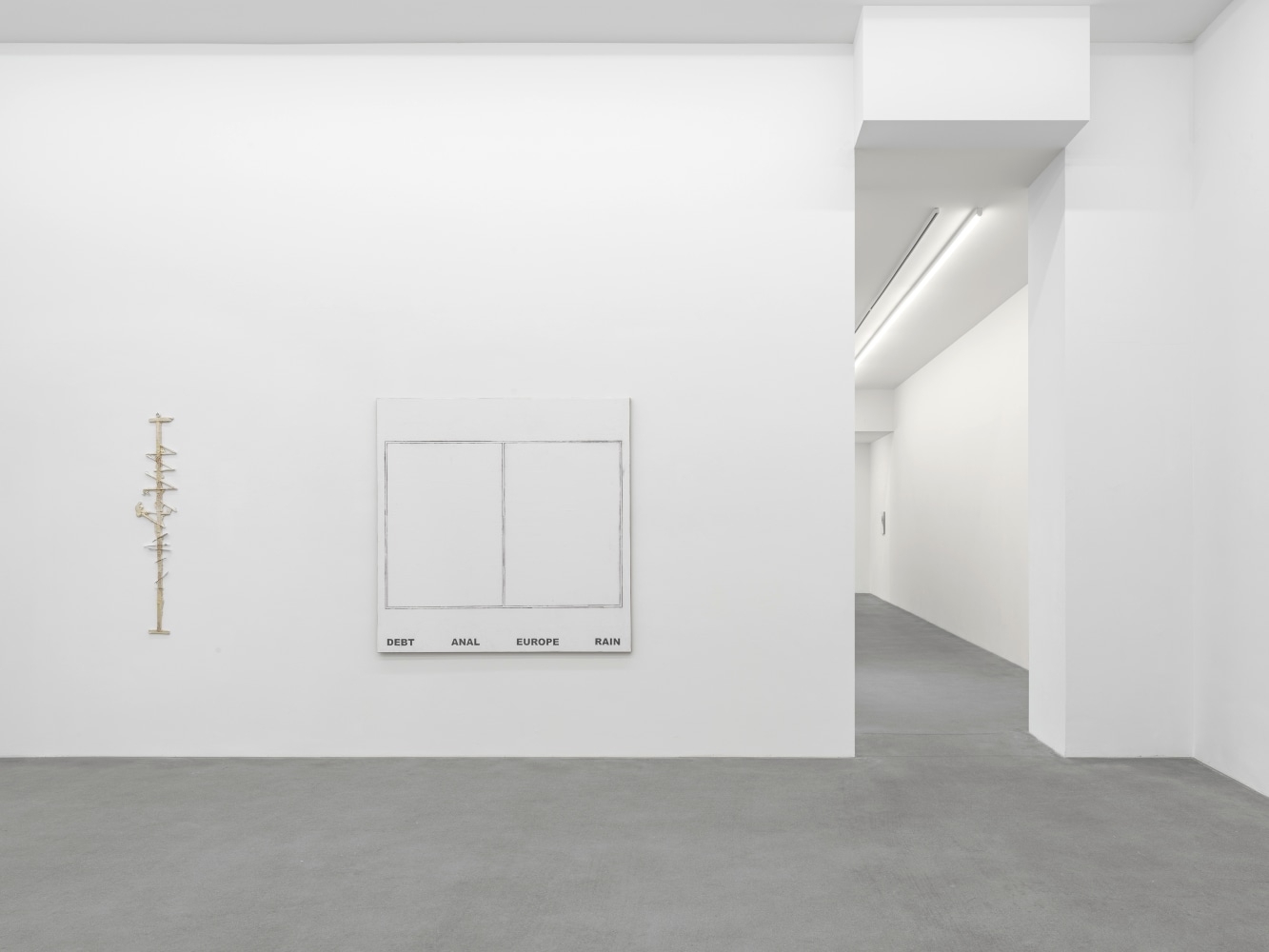 Installation view, Matias Faldbakken, Abstracts and Pewter Abstracts, Galerie Eva Presenhuber, Waldmannstrasse, Zurich, 2025