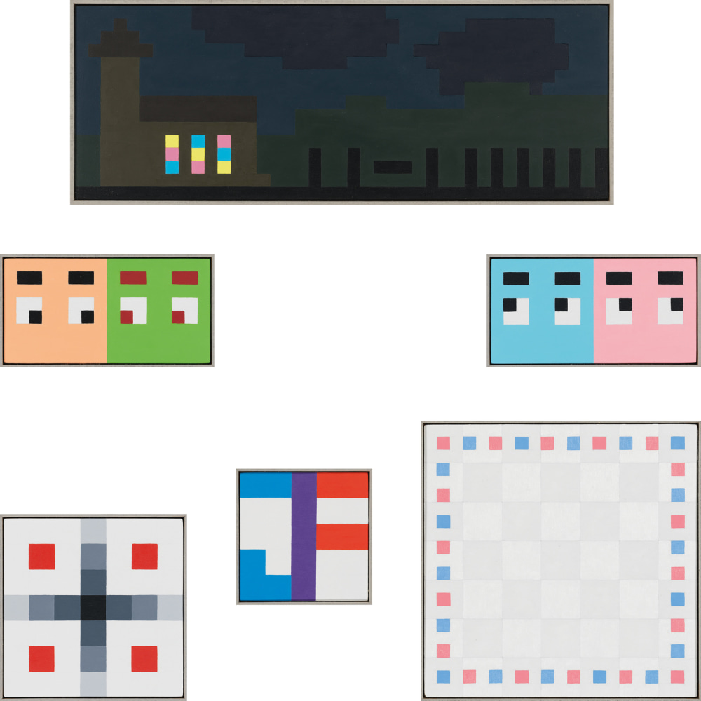 Image of six small paintings by Jean-Frédéric Schnyder