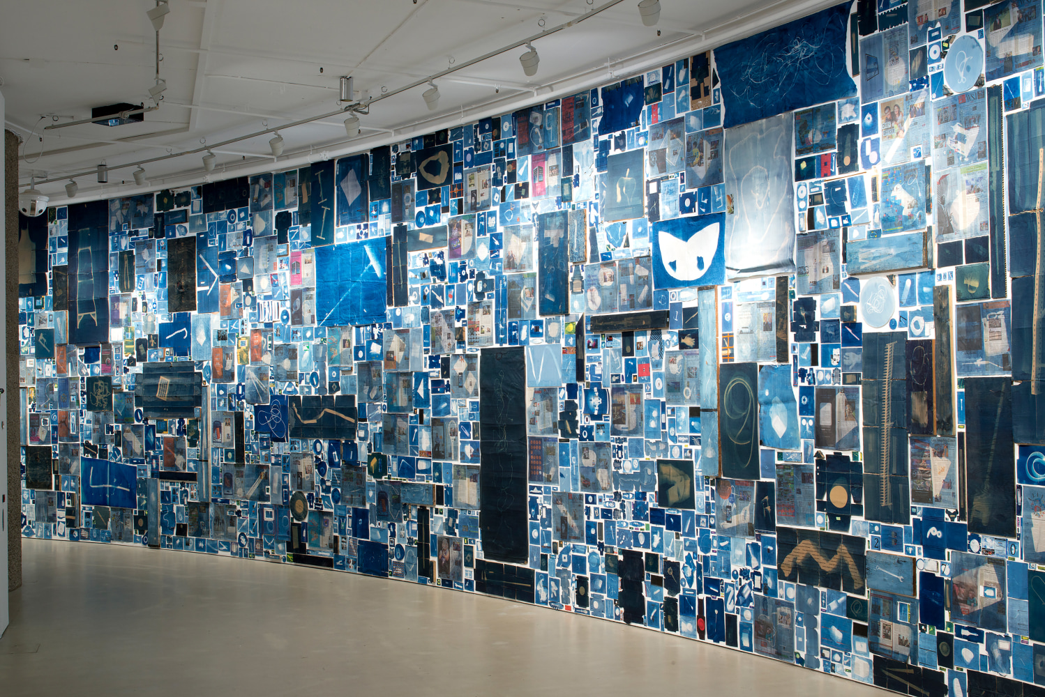 Installation view of a wall work by Walead Beshty