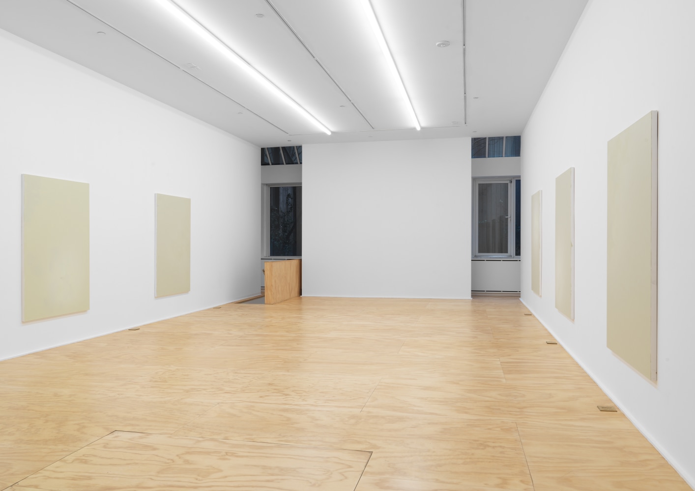 Installation view of paintings by Koo Jeong A