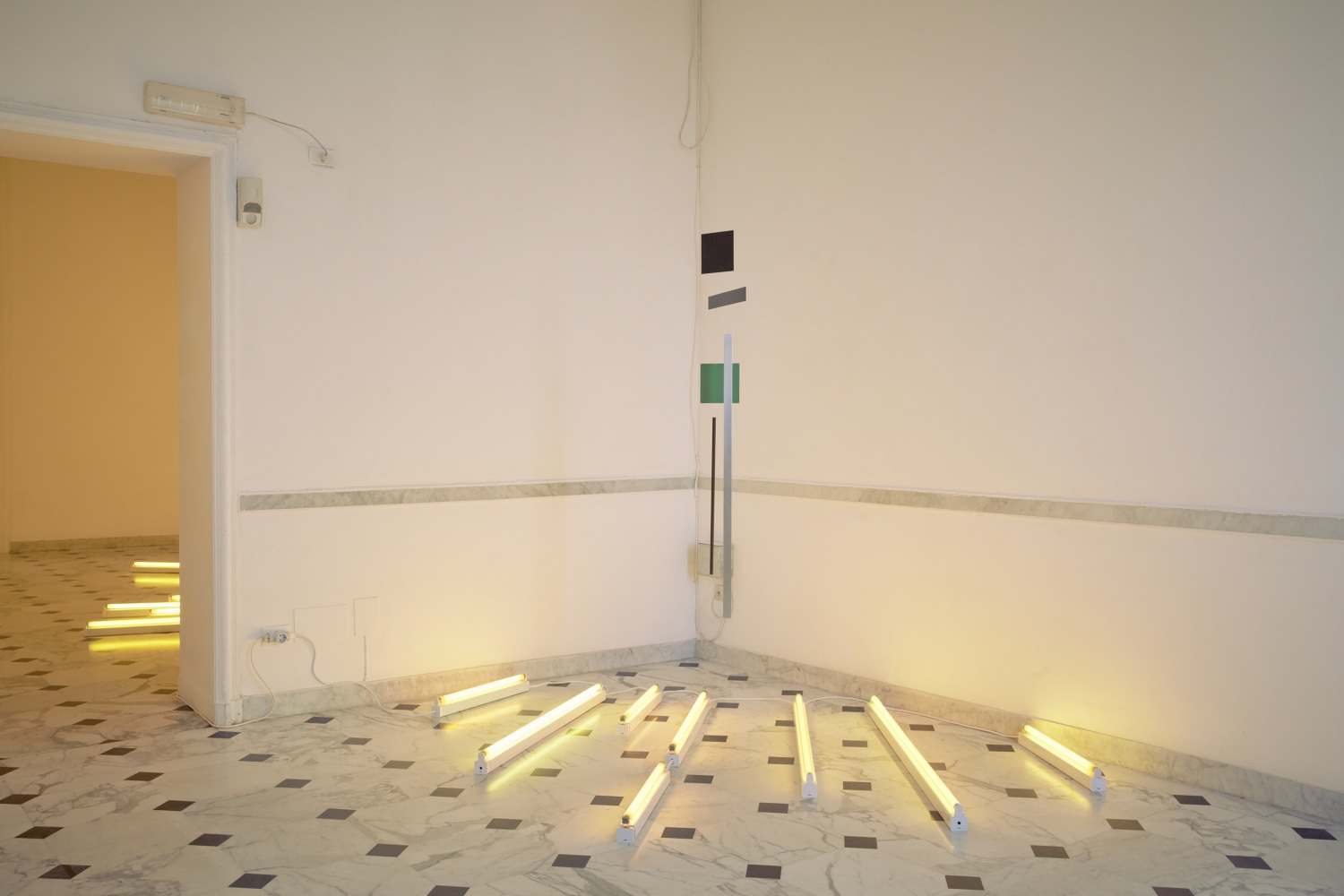 Installation view of sculptures by Mark Handforth