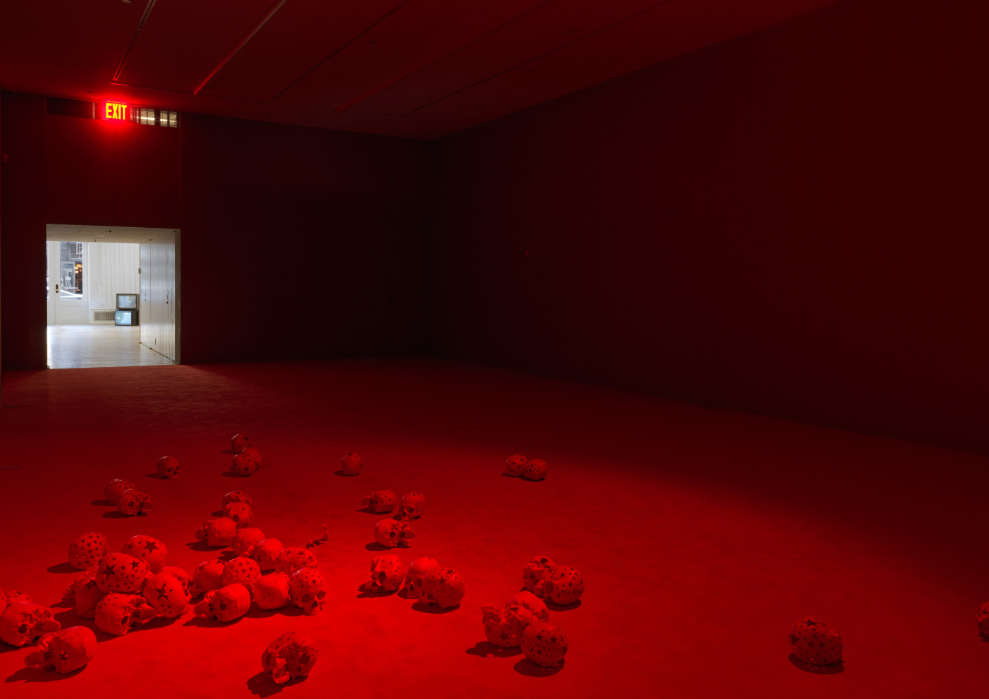 Installation view of Douglas Gordon film and installation exhibition