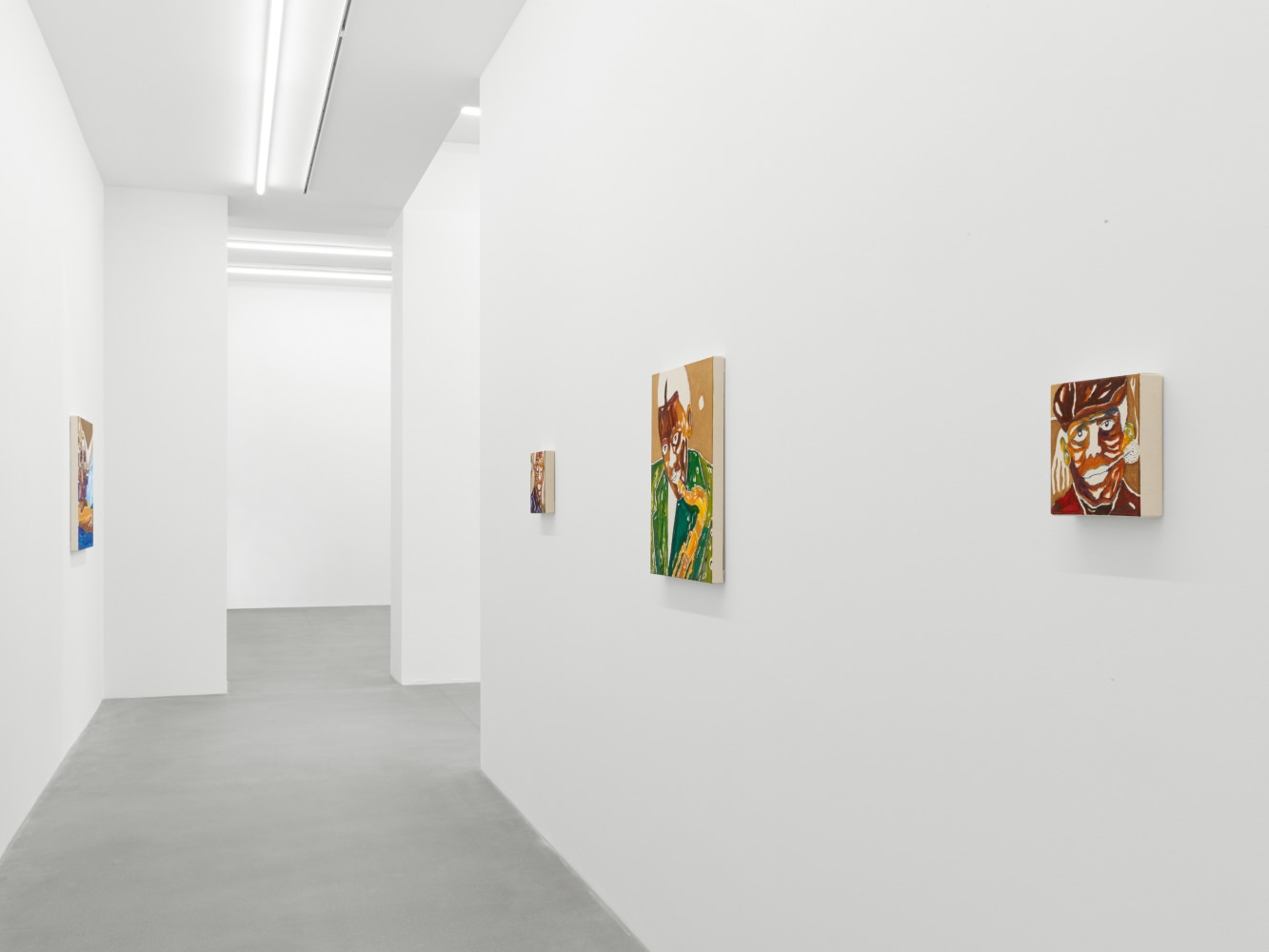 Installation view of paintings by Chase Hall