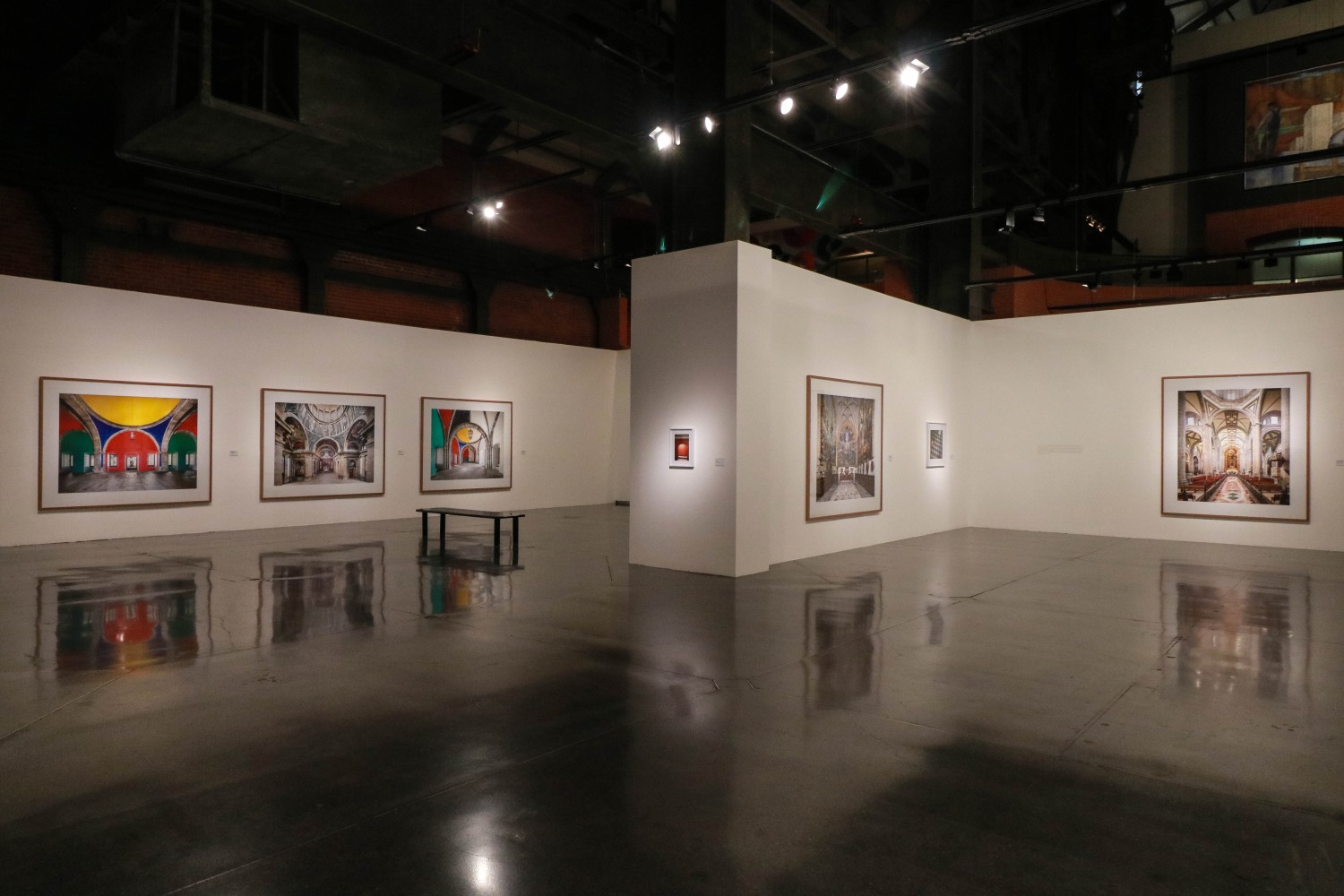 Installation view of photographs by Candida Höfer