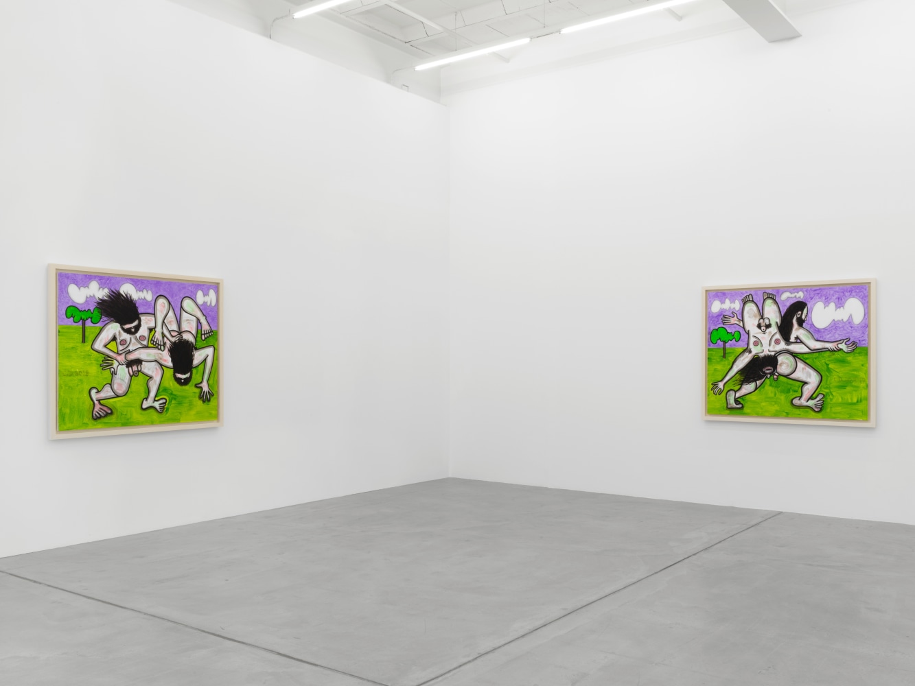 Installation view of Carroll Dunham painting exhibition