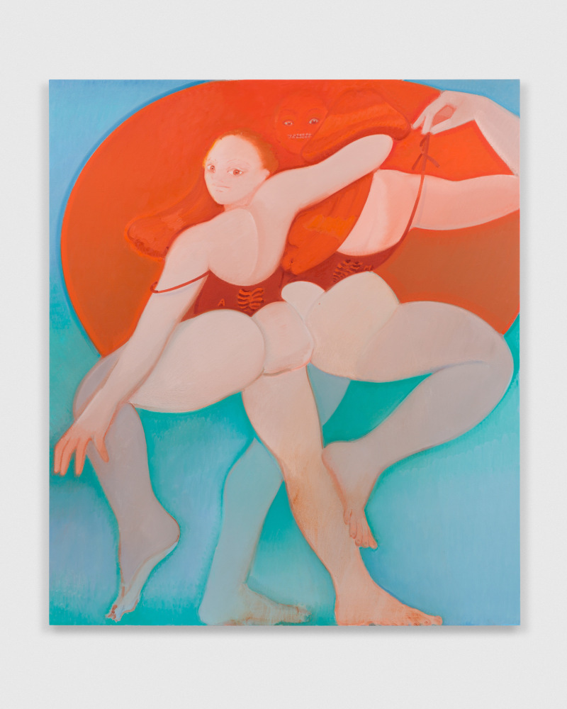 painting of two women in water by Sofia Mitsola