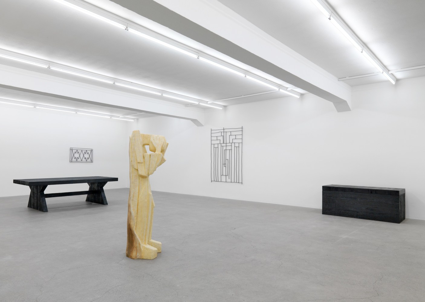 Installation view of Valentin Carron sculpture exhibition