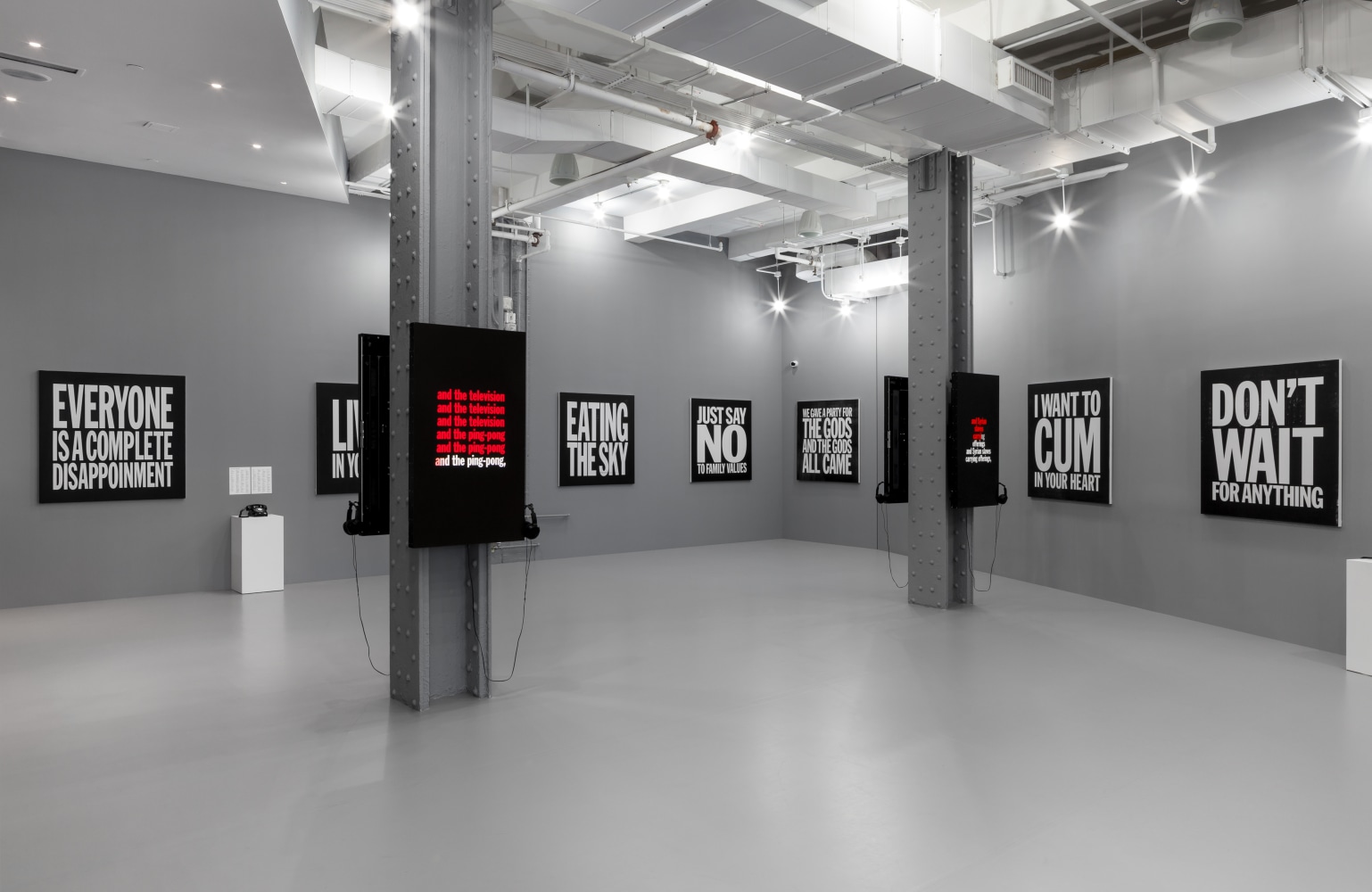 Installation view of works by John Giorno