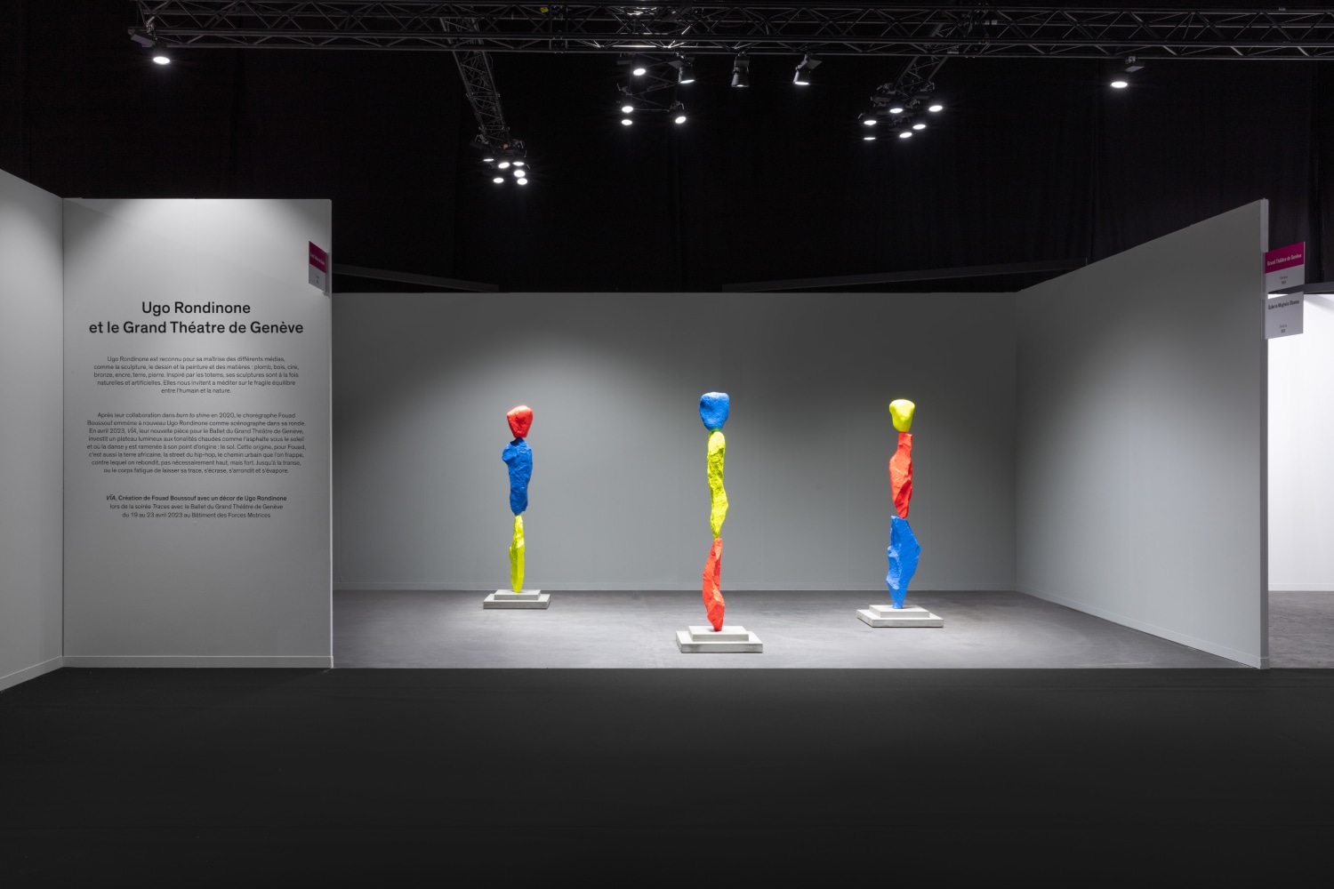 installation view of sculptures by Ugo Rondinone