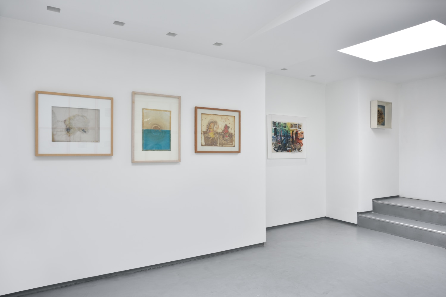 Installation view of paintings by Diether Roth